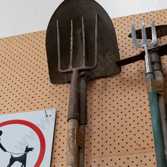 shovel, long handled fork