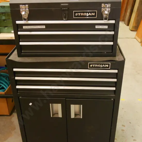 Trojan twin tool chest on casters