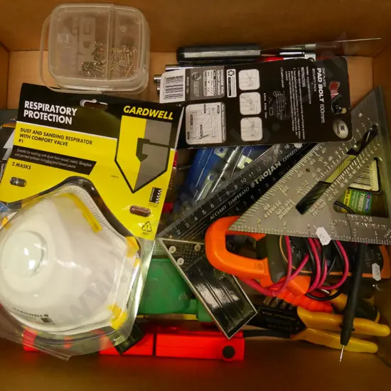 respirators, screws, padlocks etc