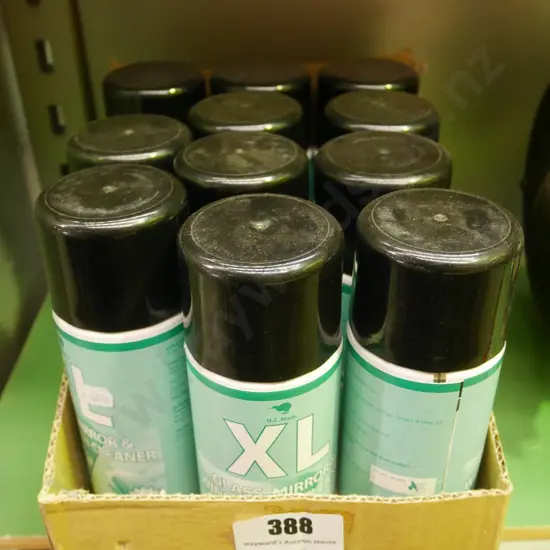 11 containers of glass, mirror cleaner