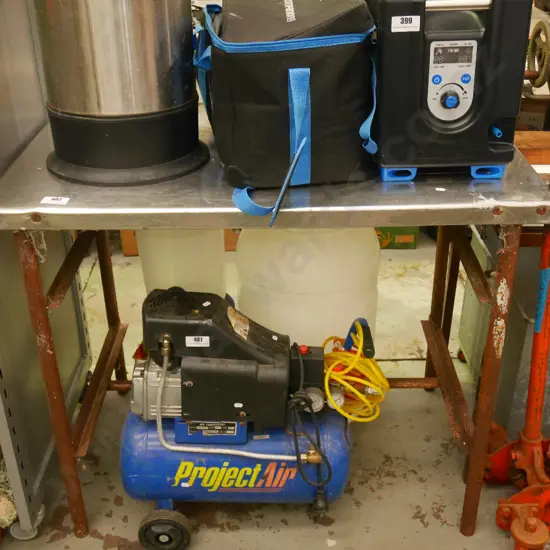 stainless steel topped workshop bench