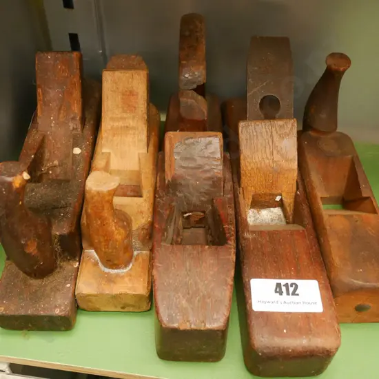 5x small wooden part planes