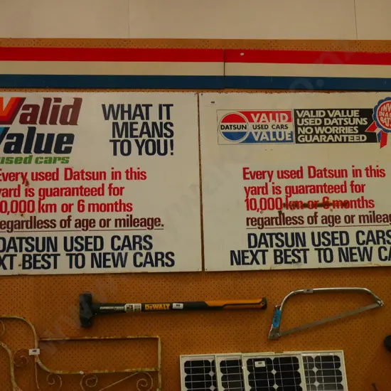 Datsun car yard sale sign H-900 W-2400 excluding cap