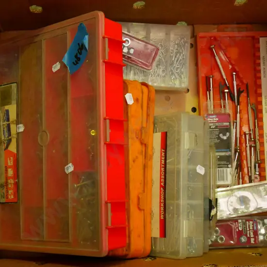 box of accessories; R clips, nuts, bolts etc