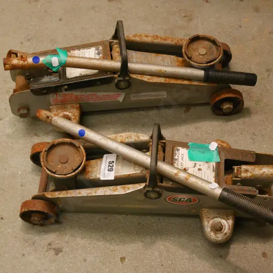 2x trolley jacks - blue dots