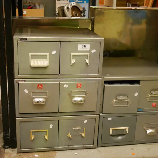 5x 2 drawer index card file drawers