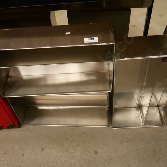 3x stainless steel food grade bins