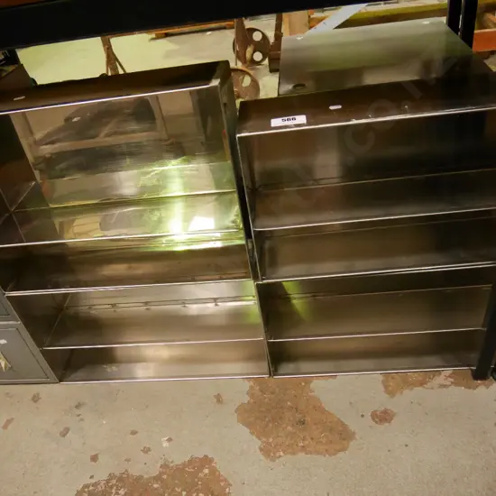 4x stainless steel food grade trays