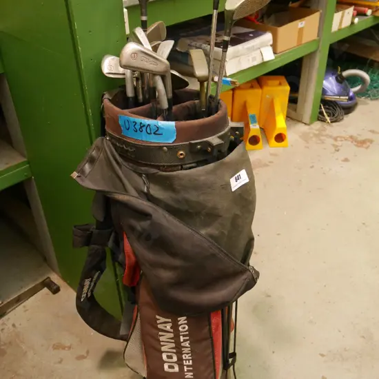 golf clubs and bag