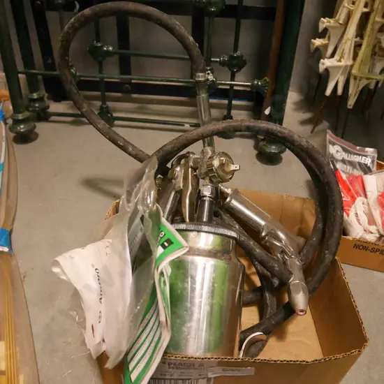 box; paint sprayer, air guns
