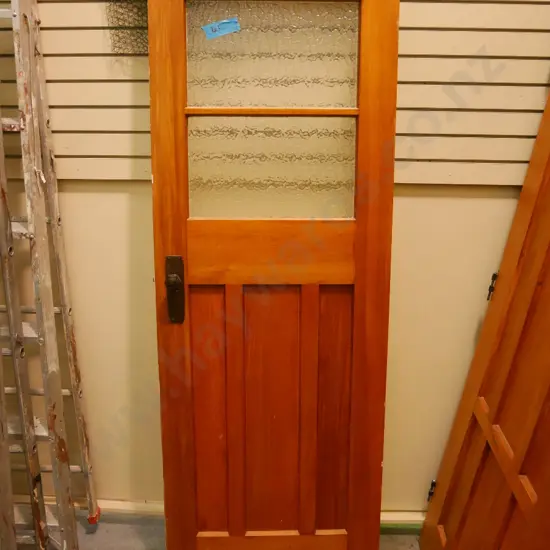 3 panel and mottled glass door with hardware H-1975 W-705