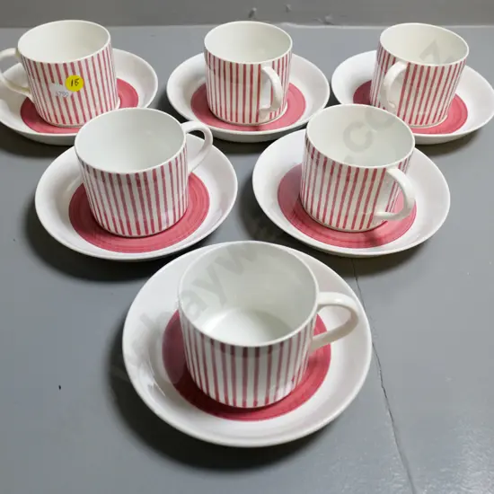 6 cups & saucers - Swedish Rorstrand 'Cadet' pattern