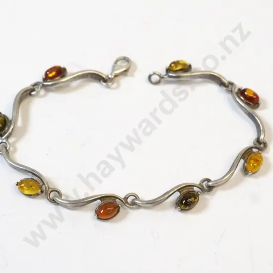 silver amber bracelet stamped 925