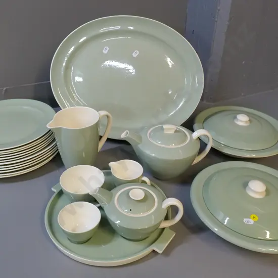 Poole Celandine items - an early morning breakfast set and assorted dinnerware