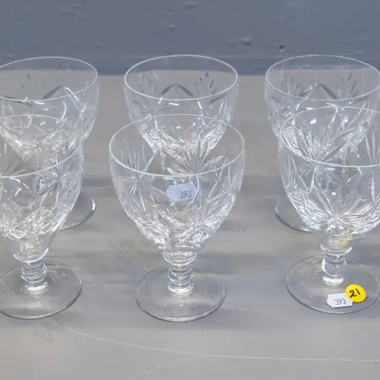 set of 6 Webb-Corbett cut crystal goblets H-120