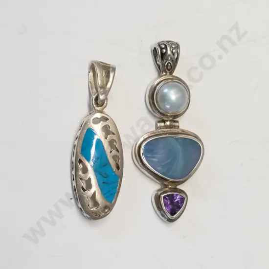 2 silver necklaces both stamped 925 - no chains