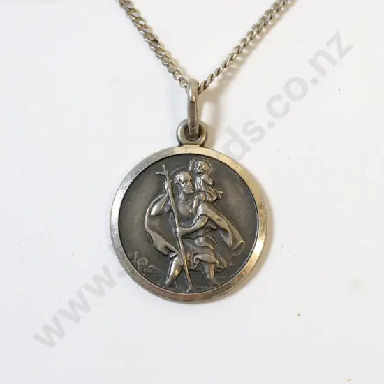 silver medalion chain stamped 925