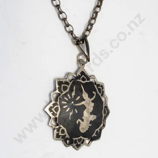 silver necklace stamped Thailand