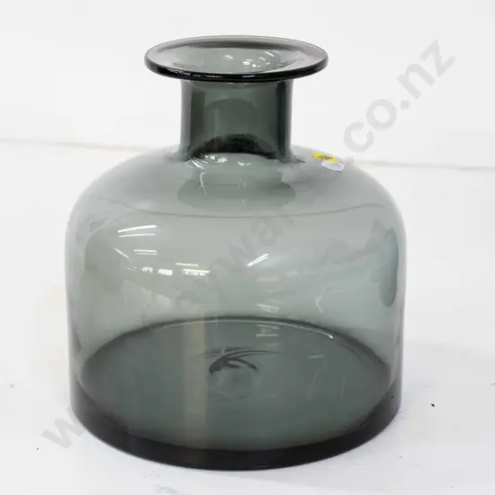 hand blown smoked glass narrow neck vase H-190 D-200