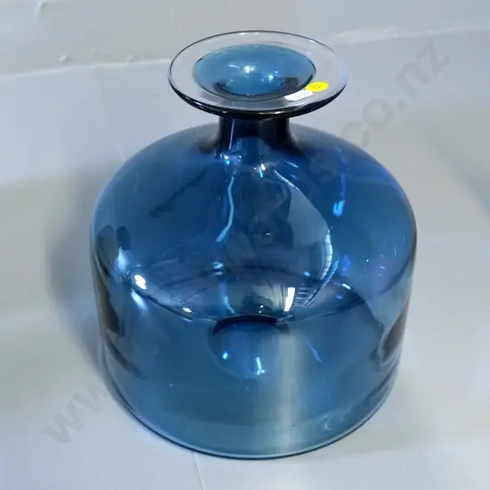 large blue art glass bottle vase H-280 Diameter 340