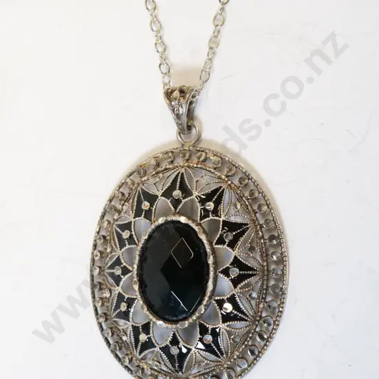 large costume necklace chain stamped 925