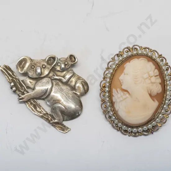 koala bear brooch stamped stgsil & cameo brooch no marks
