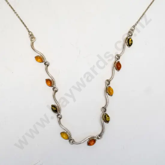 amber necklace stamped 925