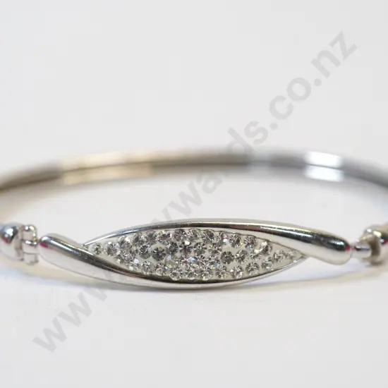 silver cz bangle stamped 925