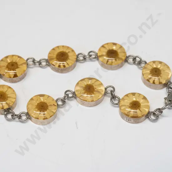 floral bracelet clasp stamped 925