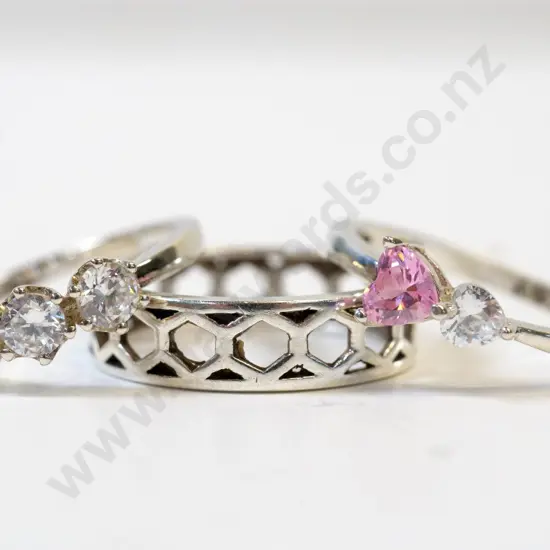 silver 3 ring set stamped 925