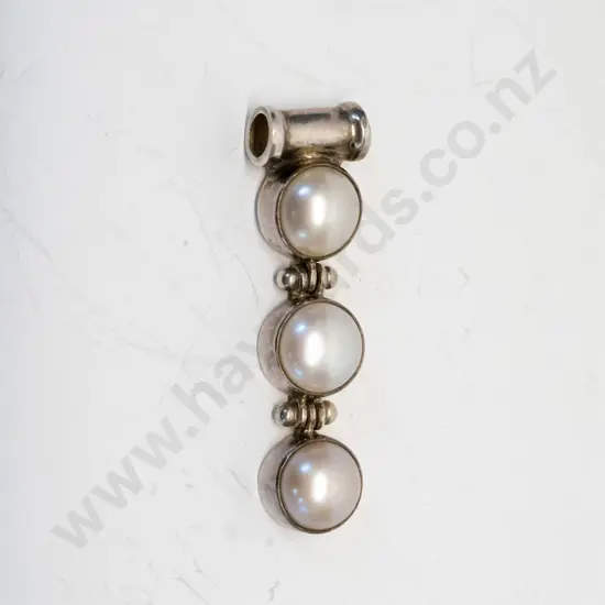 cultured pearl drop necklace - stamped 925 no chain