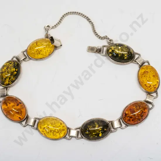 astd amber/silver bracelet stamped 925