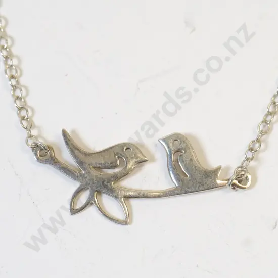 silver bird necklace stamped 925