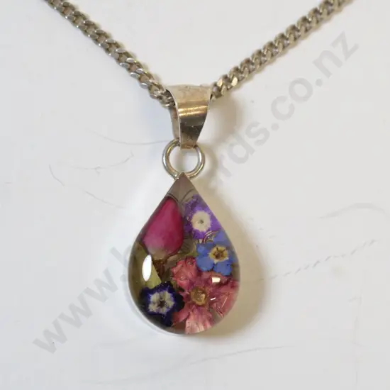 silver & millefiori necklace stamped 925