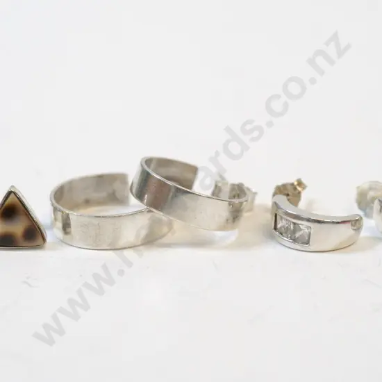 3 pair of silver earrings stamped 925