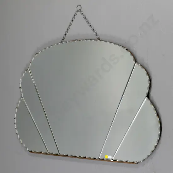 deco scalloped edge wall mirror H-570 W-850