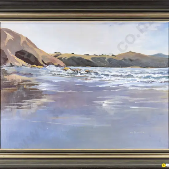 Joy Henderson 1980 - framed oil  "Murdering Beach"