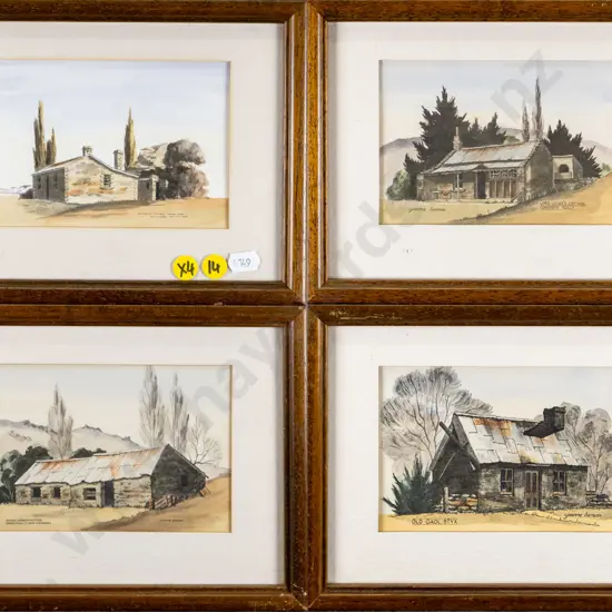4x Yvonne Benson hand coloured prints Each H-90 W-135