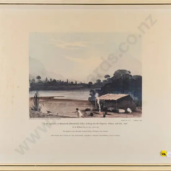framed historic print "In the Aglionby pr Matukituki Valley" (fading and age marks) H-230 W-340