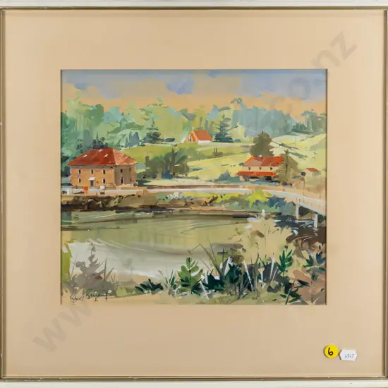 Bruce Bryant - framed watercolour - Stone Store Basin, Kerikeri H-250 W-280