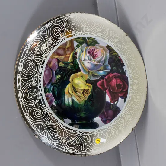 retro convex picture wall mirror (floral print is modern) Diam-380