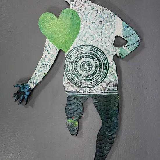 Janet de Wagt 2011 - oil on board - heart figure H-510 W-280