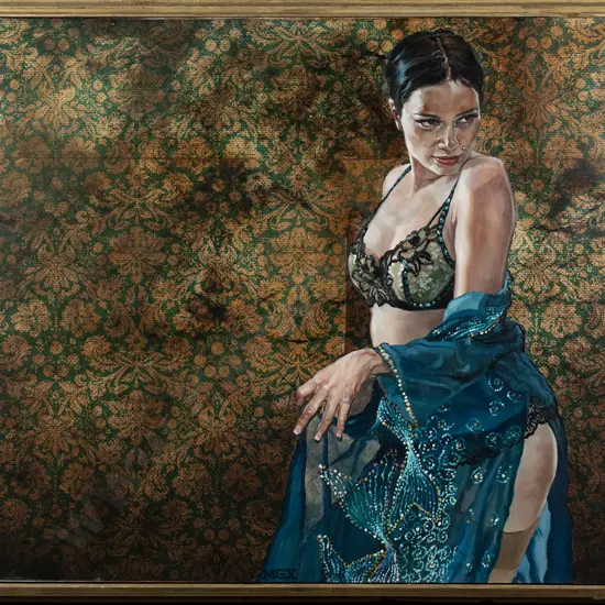 Matt Gauldie - framed oil "Le Poisson Vert H-800 W-1060