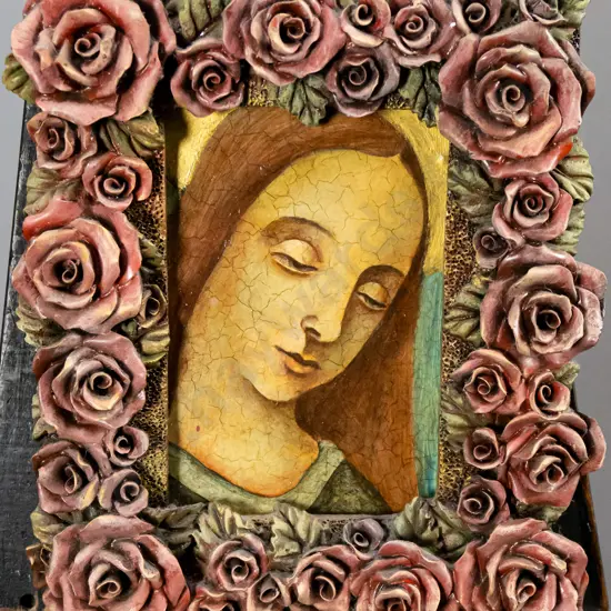 Donna Demente - ornate composite rose framed portrait H-230 W-190(includes frame)