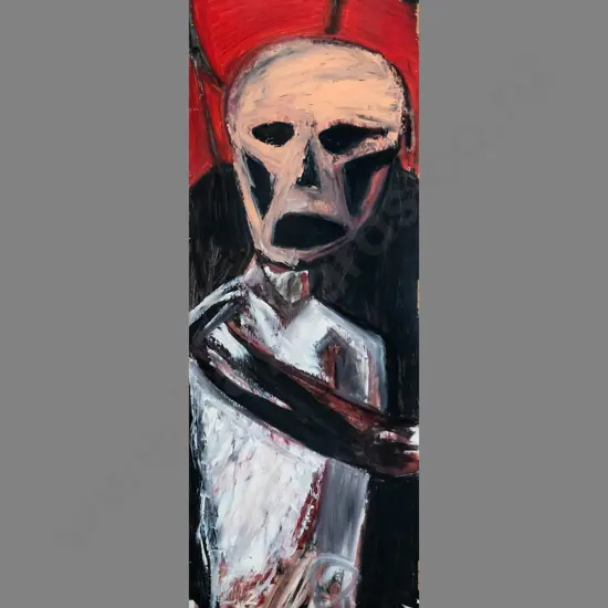 Michael Morley 1987 - oil on board "Corpse" H-1530 W-510