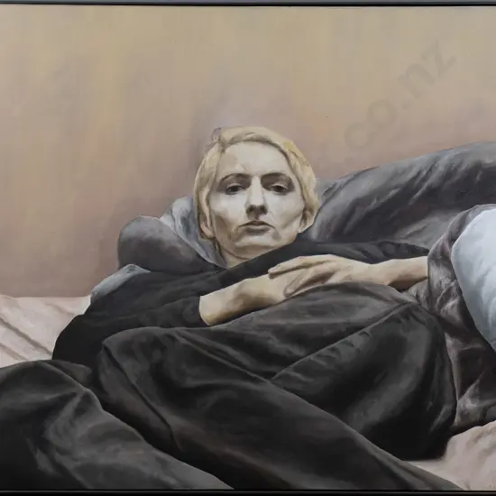 Isacc Leuchs '2004 -framed oil "Sally Woods at George St: H-950 W-1200