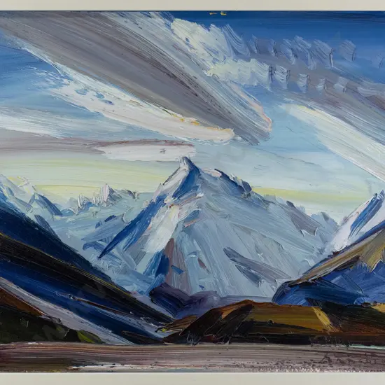John Badcock '1997 -framed oil "Mt Tasman during norwester" H-360 W-470