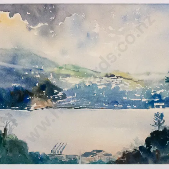 Helen Borrie 1985 - framed watercolour "Vauxhall from Roslyn" H-350 W-500