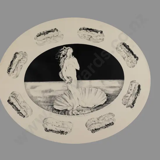 Mary Kay 1987 - mounted lithograph 2/20 "Portrait of the artist as a weighting virgin" H-490 W-590 (some staining)