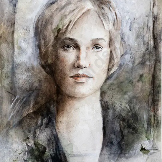 David John - unframed watercolour on card - portrait H-560 W-420